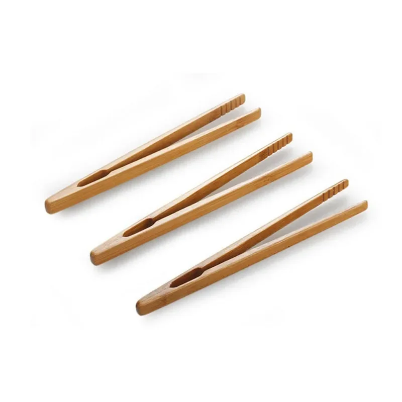 1/2 Pcs Clip da tè in legno di bambù pinze per alimenti da cucina insalata Toast Tong pinzette dritte zucchero di ghiaccio Clip per piegare il tè