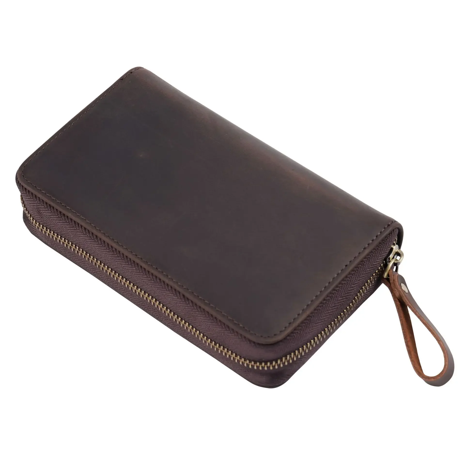 new-vintage-crazy-horse-genuine-leather-pencil-bag-fountain-pen-holder-case-with-10-pen-slotslarge-capacity-pencil-pouch-zip-ba