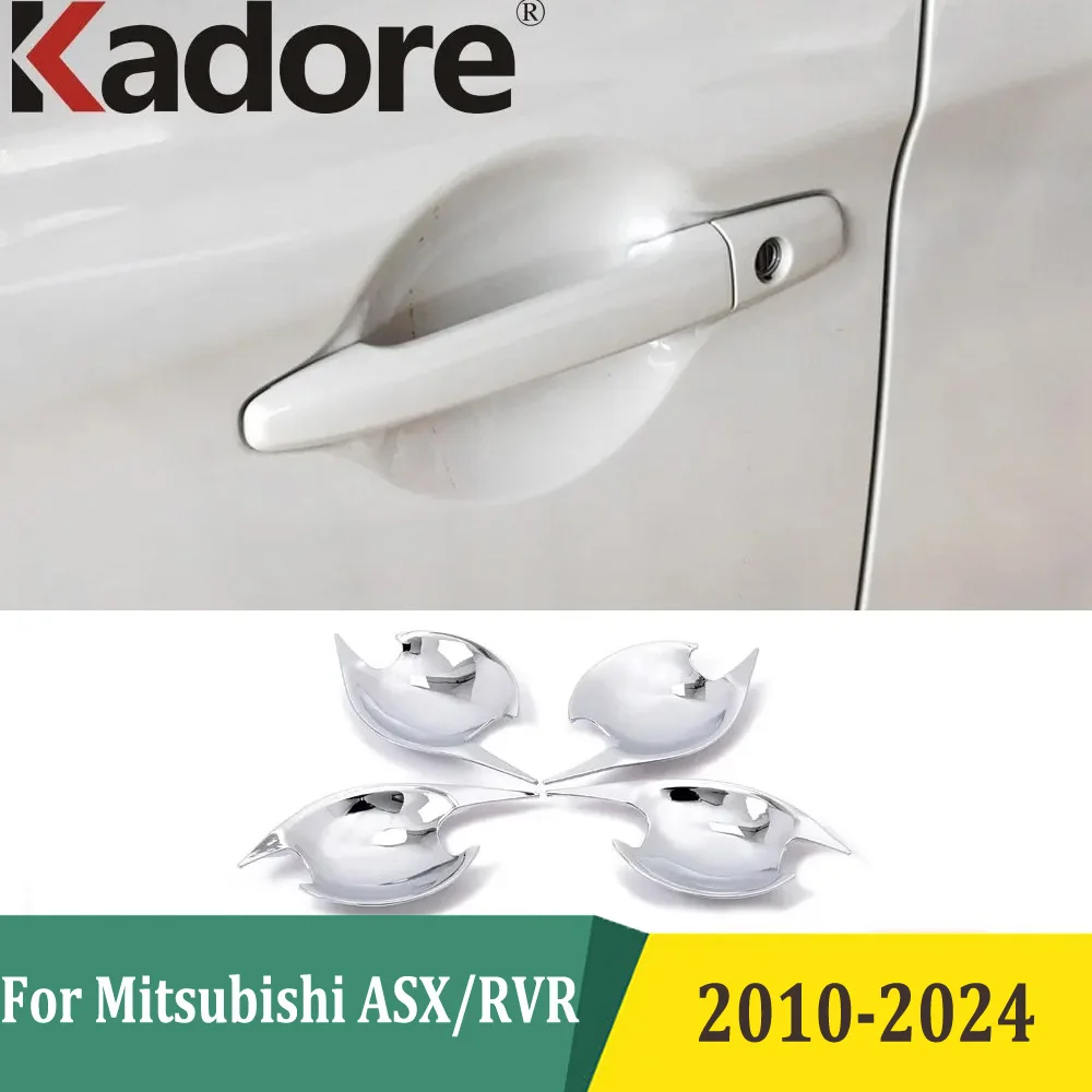 For Mitsubishi ASX/RVR 2010-2020 2021 2022 2023 2024 Chrome Side Door Handle Bowls Cover Sticker Protector Exterior Accessories