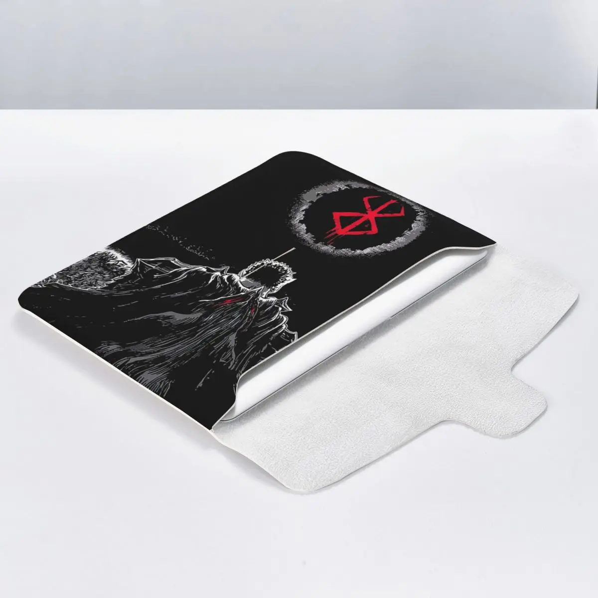 Guts Sword In Berserk Anime PU Leather Horizontal Laptop Sleeve Shockproof Soft Lining Notebook Case 13 Inch
