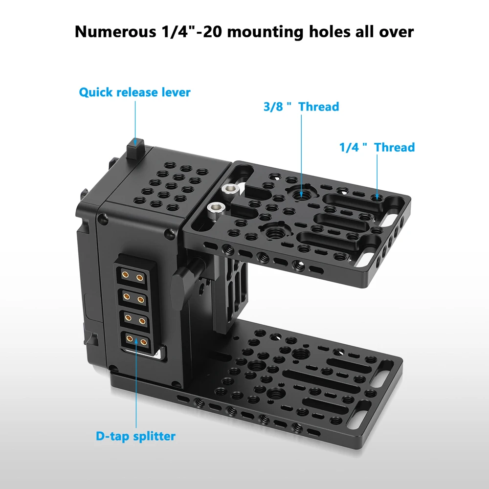 CAMVATE لسوني FX3/FX30 وحدة توسيع لوحة البطارية على شكل حرف V Cineback مع أطباق الجبن السفلية لـ TA-T16 وSmallRig 4183