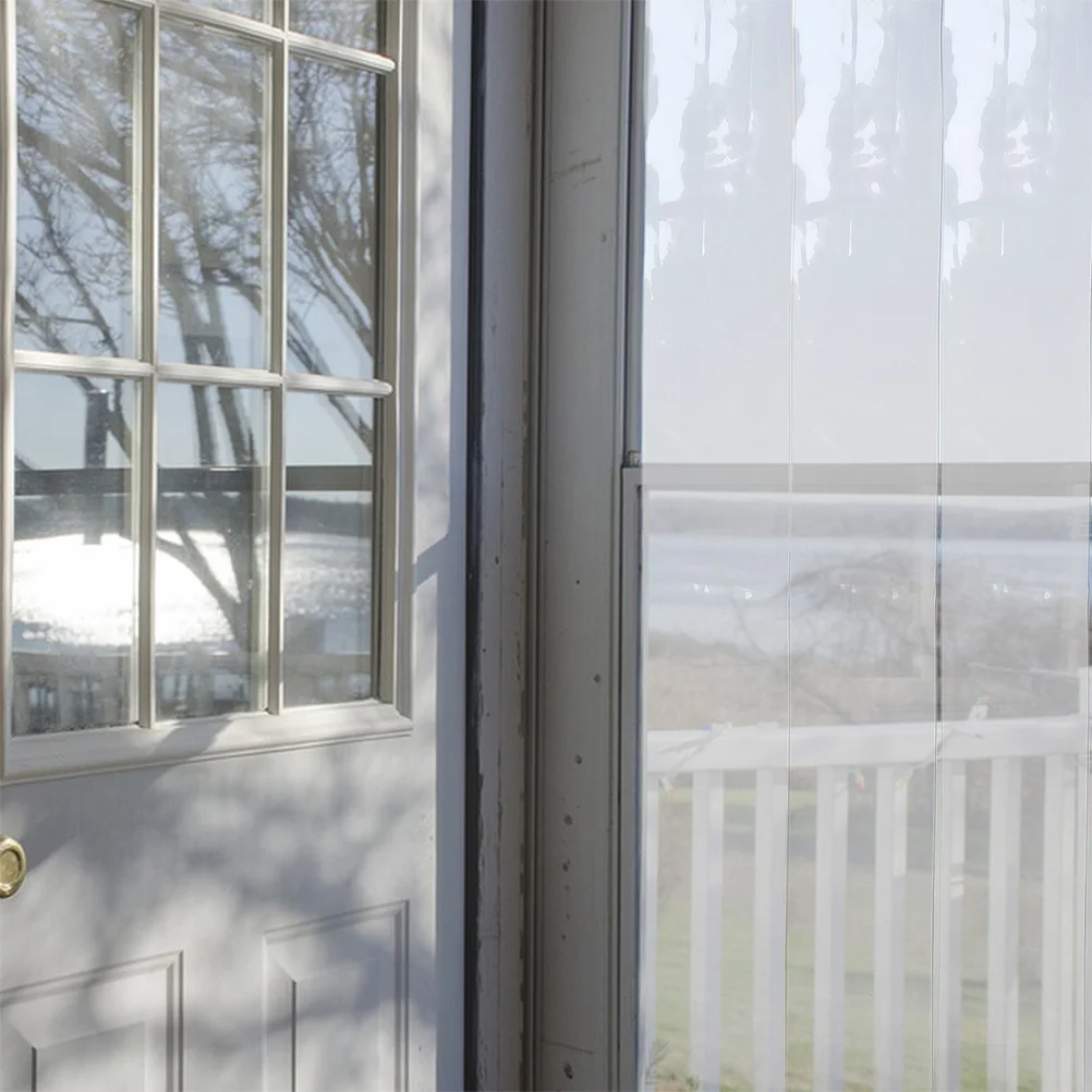 

1 set 1 Set High Visibility Air Conditioner Door Curtain Transparent Plastic Windproof Strip For Kitchen Bedroom Freezer Doorway