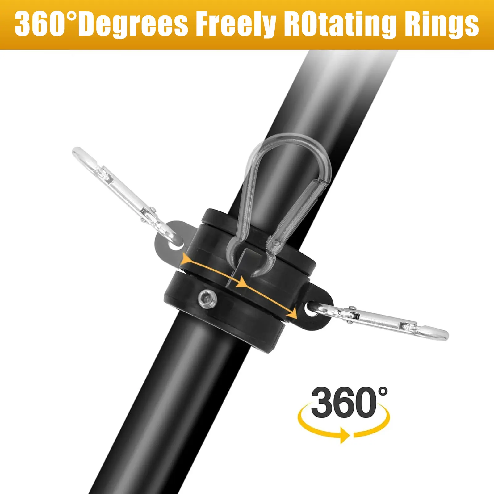 1 Pair Flag Pole Ring 360 Degrees Rotatable Aluminum Alloy Flag Mounting Ring with Bearing Ball Anti Wrap Spinning Flagpole Ring