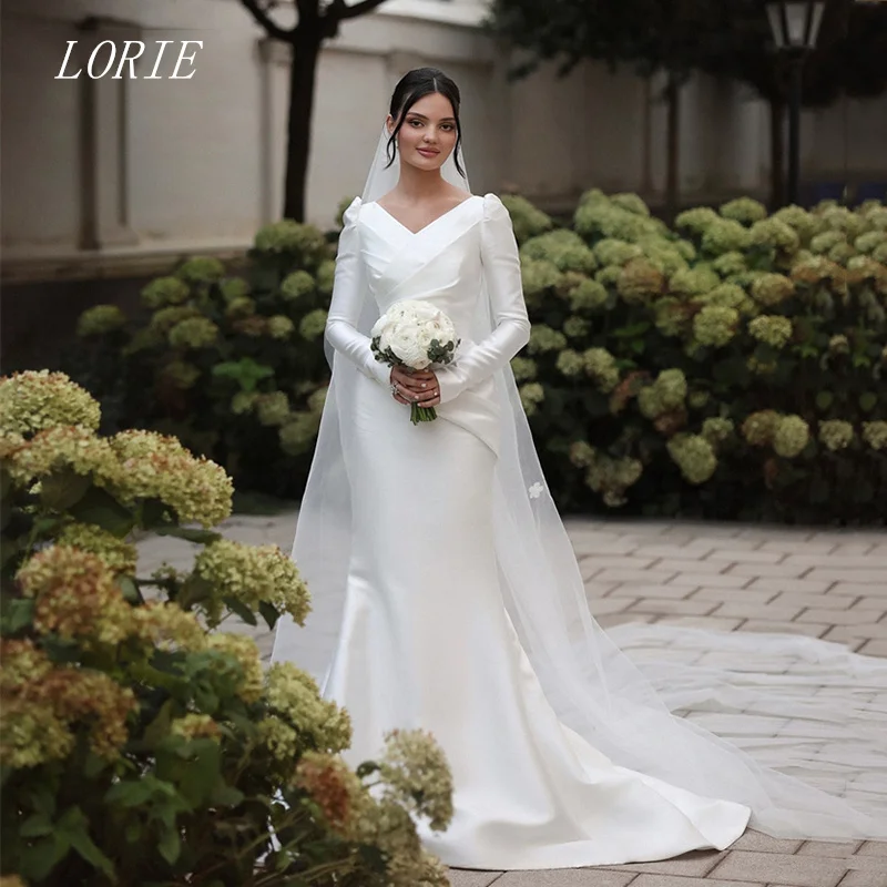 

LORIE Luxury Elegant Mermaid vestidos de novia Wedding Dress Full Sleeve Bridal Gowns Applique Wedding Gown Customized 2026