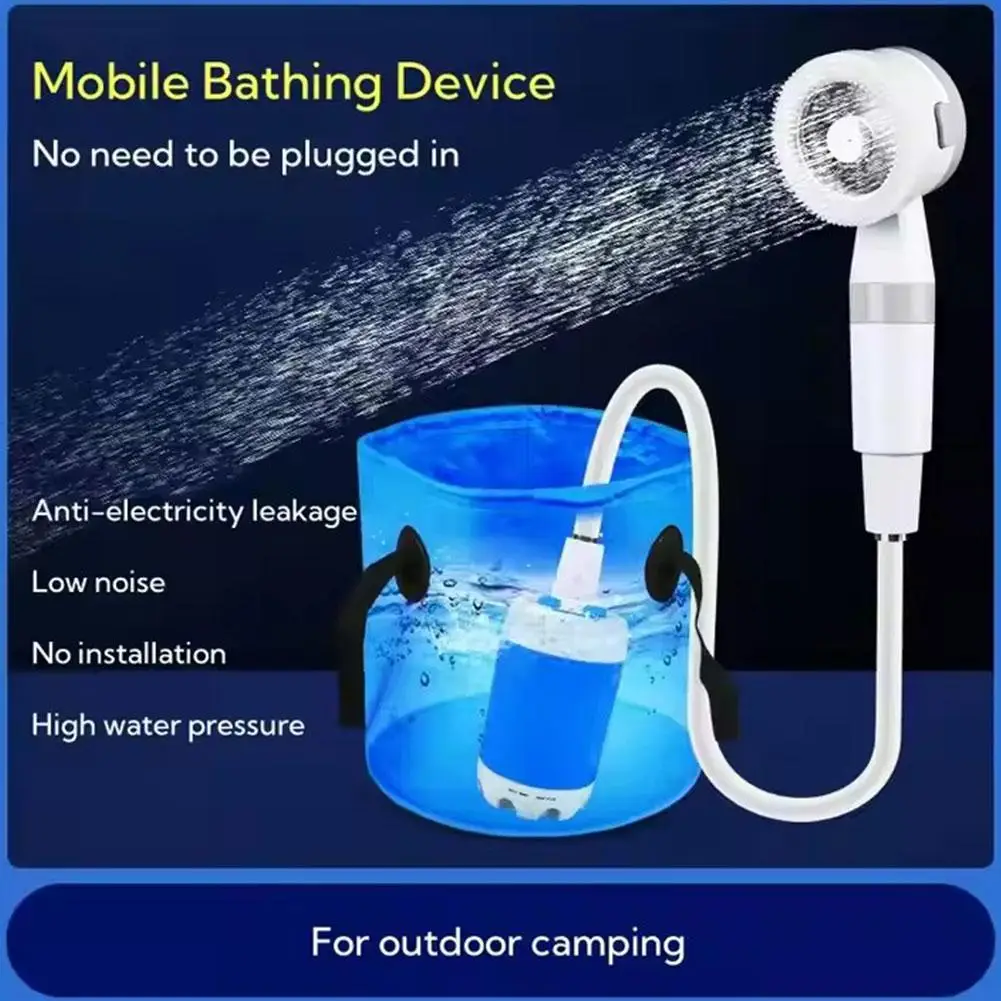 

Outdoor Camping Shower Portable Electric Shower Pump IPX7 Waterproof & 5000mAh Rechargeable Battery Powered for Camping Hik K0I3