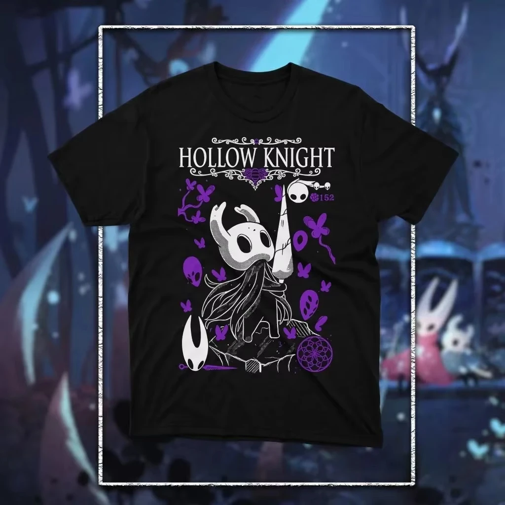 

Модные футболки с принтом Hollow Knight Silksong для фанатов, косплей, повседневные свободные топы в стиле ретро Y2K, уличная мода, унисекс