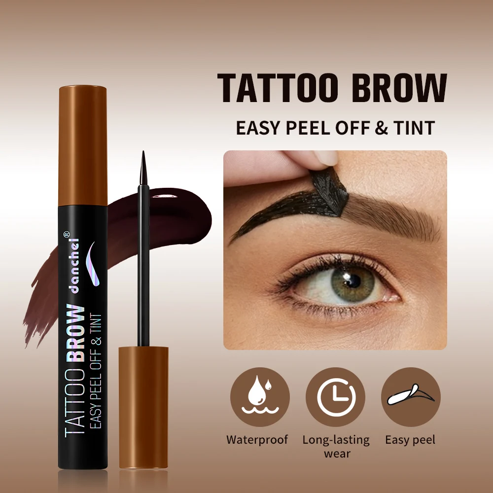 Easy Use Peel Off Eyebrow Tint Natural 3D Wild Brow Stain Smudge Proof Sweatproof Long Lasting Brow Gel Fluffy Eyebrows