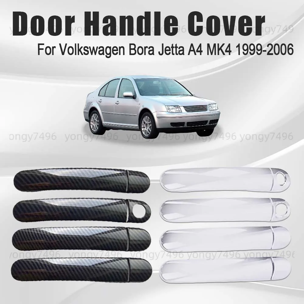 

Car Upgrade Chrome Silver Fiber Door Handle Cover For Volkswagen Bora Jetta A4 MK4 1999 2000 2001 2002 2003 2004 2005 2006