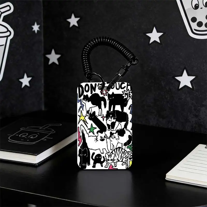 Card Protection Cover for Stretchable Spring Cord Photo Protector Student Bus/Meal Card Protection Case Kpop Photocard Holder
