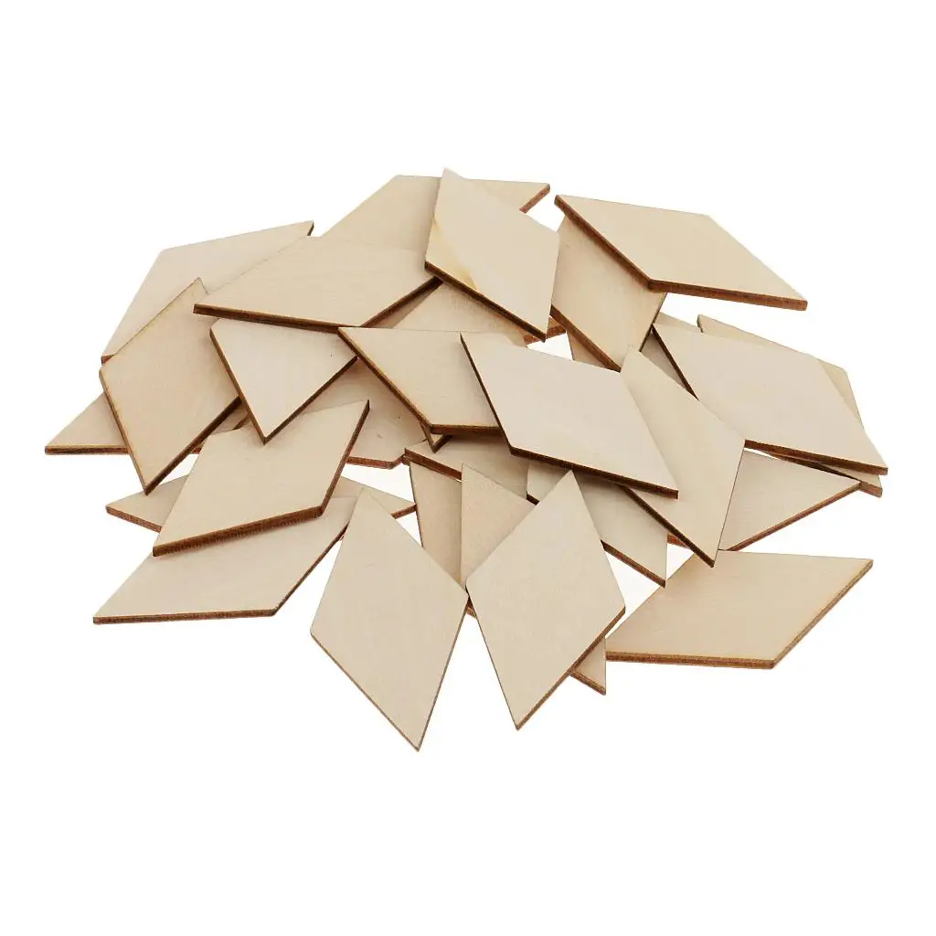Natural Wood Plaque Unfinished Wooden Craft Sign Blank MDF Shapes for Scrapbooking and Building
