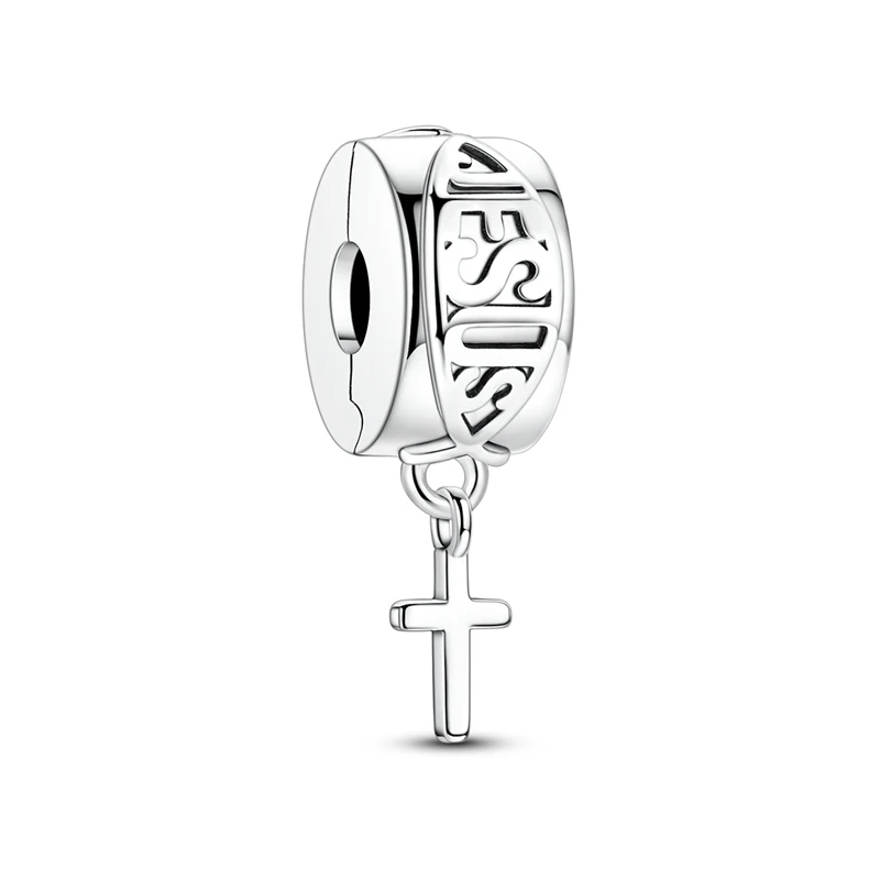 Подвески из бисера, стерлинговое серебро 925, Иисус, рыба, крест, фиксирующий зажим, подходит для браслета Pandora, ожерелье, ювелирные изделия «сделай сам», подарок Подвески из бисера, стерлинговое серебро 925, Иисус, рыба, крест, фиксирующий зажим, подходит для браслета Pandora, ожерелье, ювелирные изделия «сделай сам», подарок