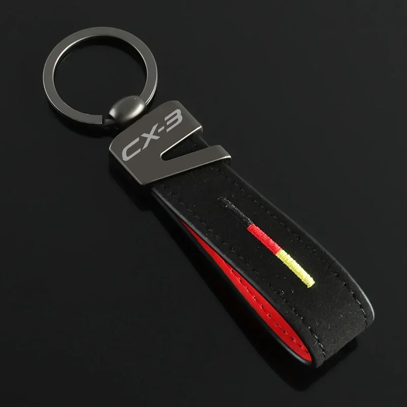 Suede For CX3 CX8 RX8 BT50 CX7 CX30 2 323 626 63 Car Keychain Pendant Auto Key Chain Key Holder Accessories