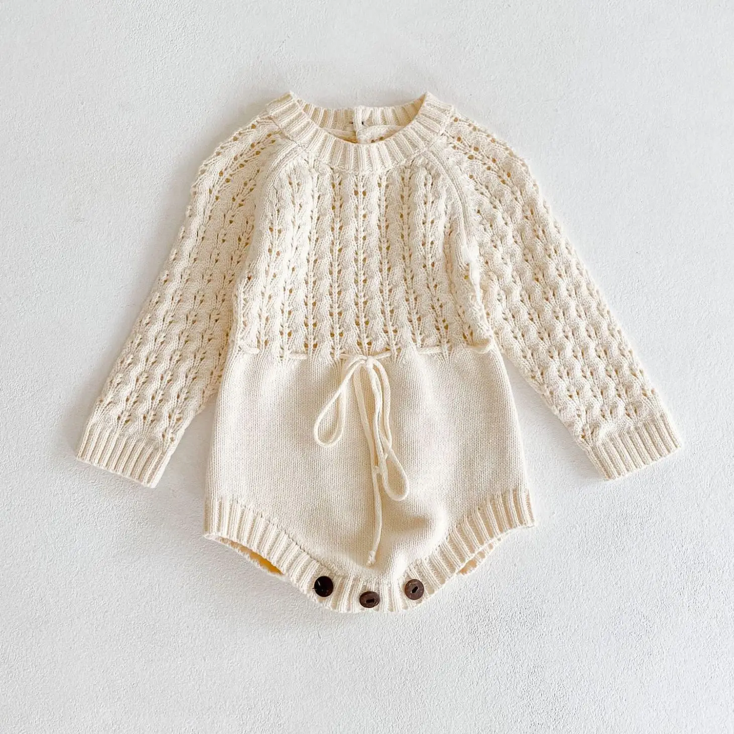 

Cable Kitting Baby Clothes Cotton White Romper Kintwear Winter Autumn Long Sleeve Onesies Sweater Bebe Jumpsuit