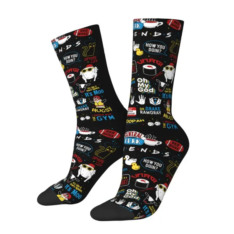 TV Show Friends Symbol Men Women Crew Socks Unisex Cute Spring Summer Autumn Winter Dress Socks