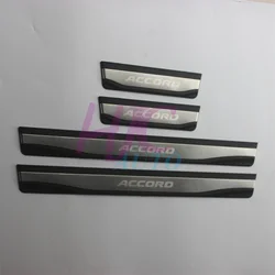 Car Styling Stainless Steel Led Door Sill Scuff Plate Guard Sills Protector Trim For Honda Accord 2018-2020 10TH