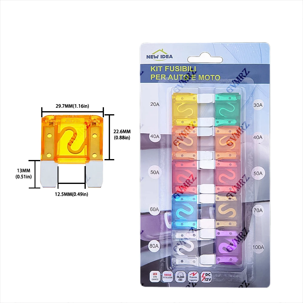 32V Standard Mini Fuse Insert Set Amp Clip Fuse for Car Truck Micro Small Test Pencil Carton Packaging Car Fuse