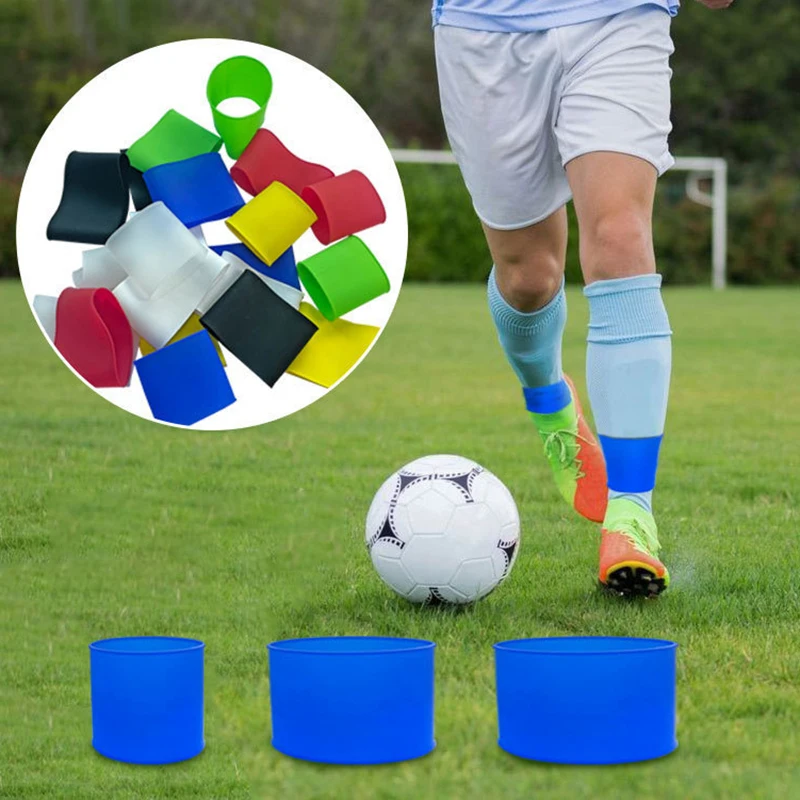 New！1 Pair Soccer Shin Guard Straps Silicones Shin Pad Holder Practical Shin Pad Banding for Football Running Cycling Sports