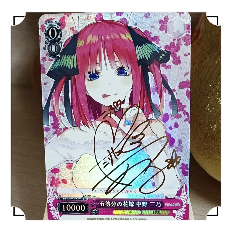 DIY The Quintessential Quintuplets tarjeta flash con signo dorado 5 unids/set Nakano Ichika Nakano Miku colección de juguetes de tarjetas regalo de Navidad