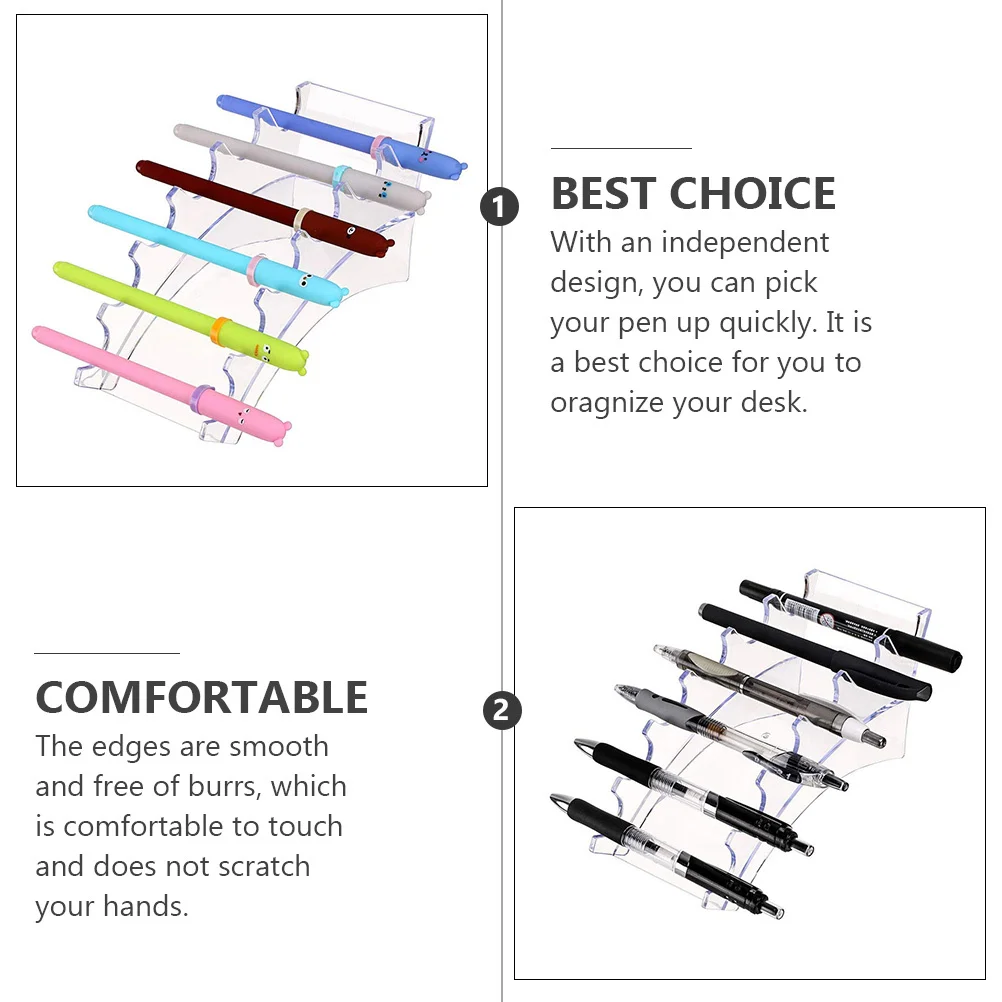 

2Pcs Makeup Brush Storage Holder Clear Display Stand for Pens Pencils Organize Desk Waterproof Portable Smooth Edge Long-Lasting