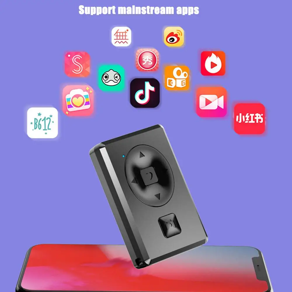 บลูทูธรีโมทคอนโทรล Selfie ชัตเตอร์เพลง Media Play Wireless สำหรับ Ios Android