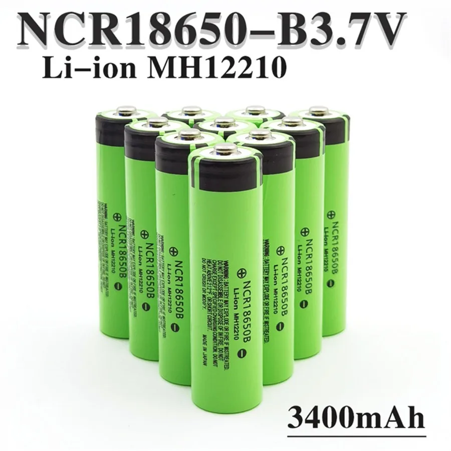 Brand New Original NCR18650 3400mAh Battery Ncr18650b 34B 3.7V 18650 3400mah Rechargeable Lithium Battery Flashlight Tip Battery