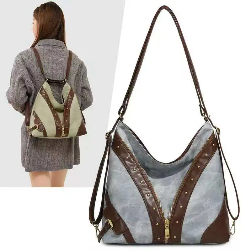 2026 Large-capacity fashionable casual single-shoulder double-shoulder crossbody commuter women's bag