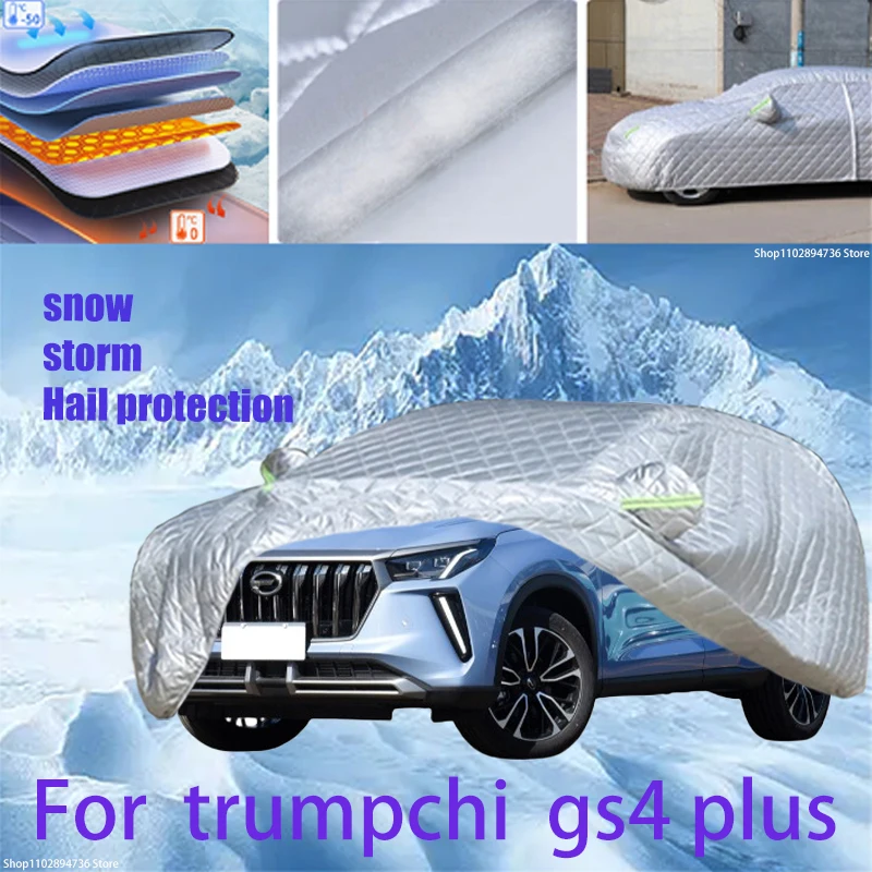 

For trumpchi gs4 plus Outdoor Cotton Thickened Awning For Car Anti Hail Protection Snow Covers Sunshade Waterproof Dustproof