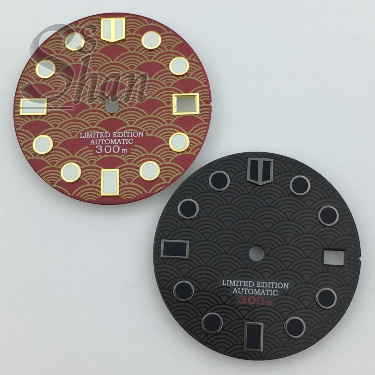 28.5mm black red 3 o'clock position calendar window dial is suitable for NH35A NH36 automatic movement modification accessories.