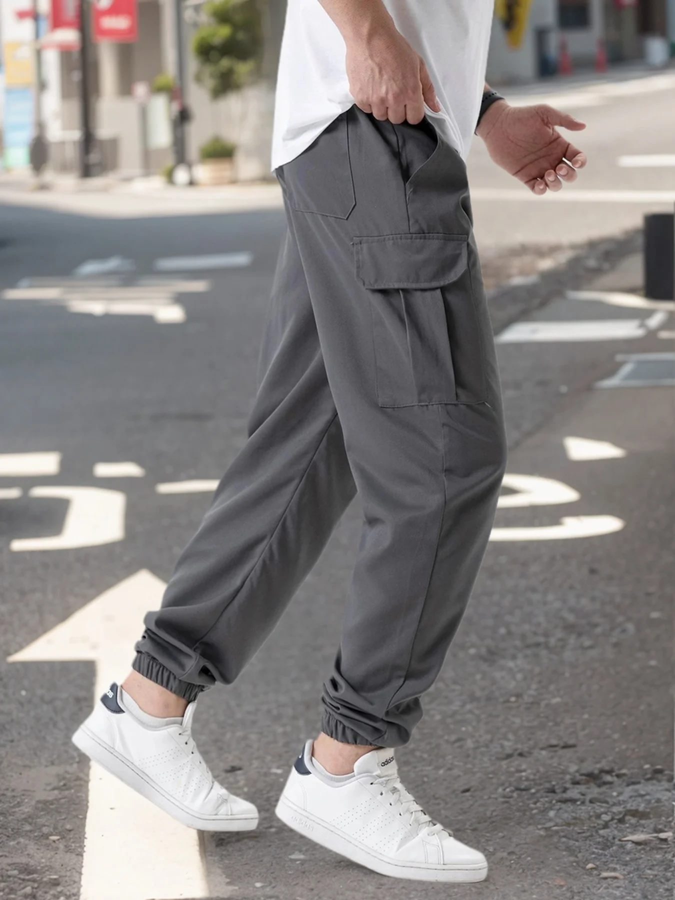 Men's Cargo Pants Autumn Loose Casual Outdoor Drawstring Multi-Pocket Joggers Sweatpants Fashions Trousers Men's Work Pants