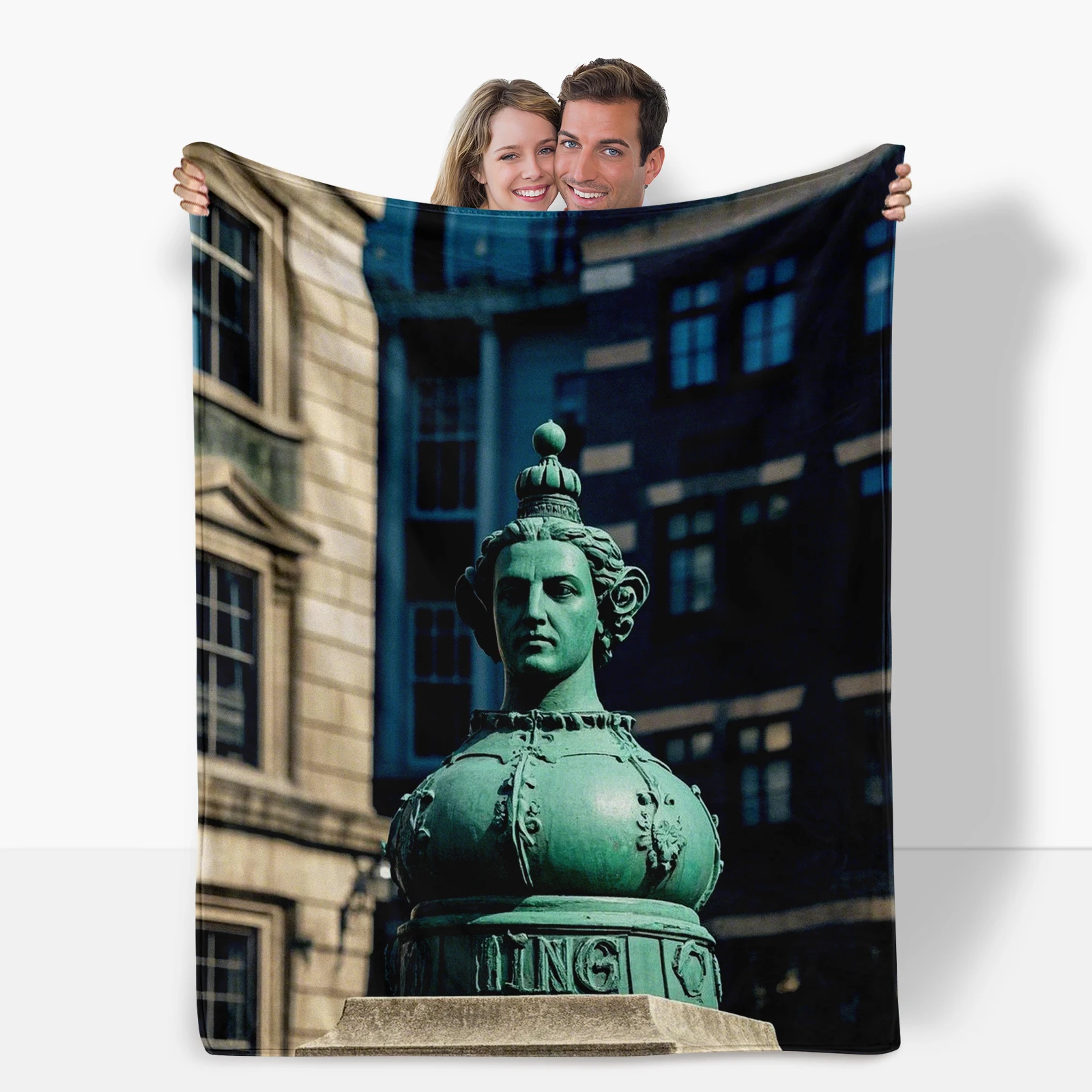 American Bronze Sculpture Themed Blanket Ideal Gift Bringing Timeless Artistry To Your Home