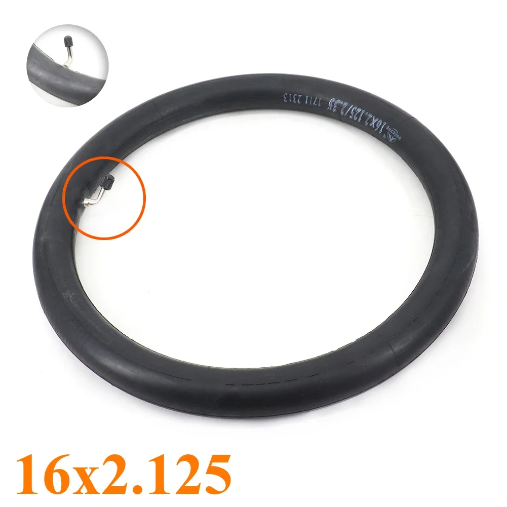 Inner Tube 16 x 2.125 with a Bent Angle Valve Stem Fits Many Gas Electric Scooters and E-Bike 16x2.125 Good Quality