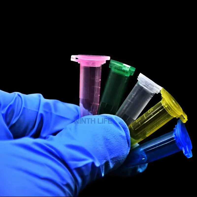 

Microtubes Centrifuge Tube 0.5ml Lab Centrifugal Tube Colorful EP Tube Bottom Tip PP Test Tube Snap-Cap Clear Scale 500Pcs