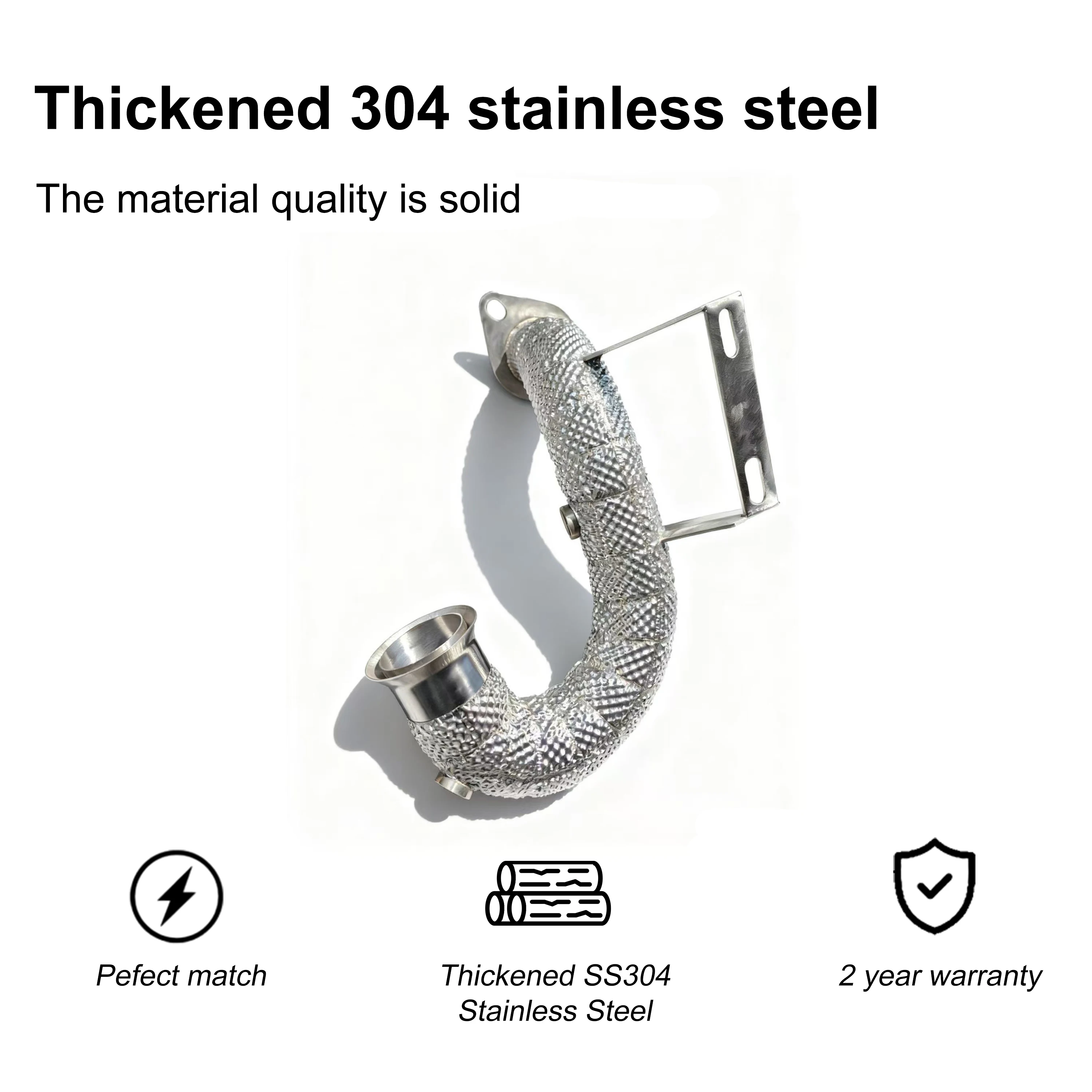 Tubo de escape de fluxo livre ace para mercedes benz w177 a200 1.3t, cabeçote de escape sus304 de alta qualidade com proteção térmica, tubo de escape de ajuste