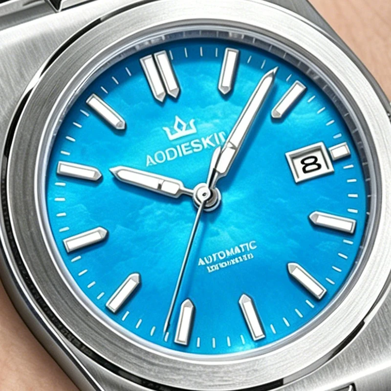 

AddiesKin K008 Miyota9015 Mechanical Watch BGW9 Blue Luminous Watch For Man Mother-of-pearl 10Bar Waterproof Divers Watches Gift