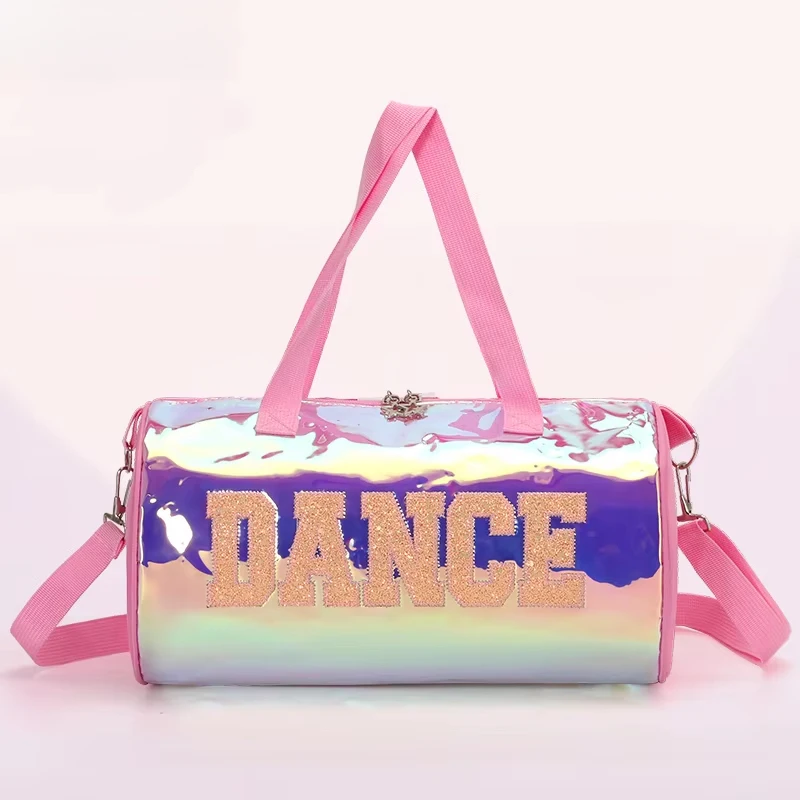 Ballet Bag For Girls Pink Laser Shiny Gym Bags Rucksack Drum Bag Rose Ballet Dance Bag Women Ballet Sports Dance Backpacks