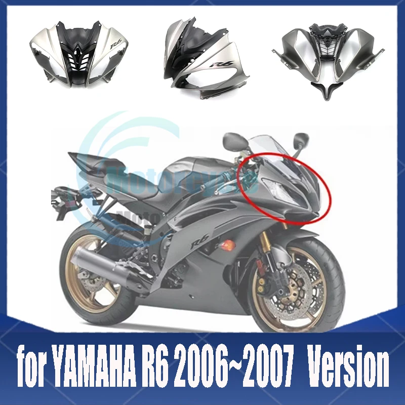 ABS รถจักรยานยนต์อุปกรณ์เสริม Fairings ด้านหน้าจมูกฝาครอบไฟหน้าสําหรับ YAMAHA R6 Yamaha R6 2006 2007year