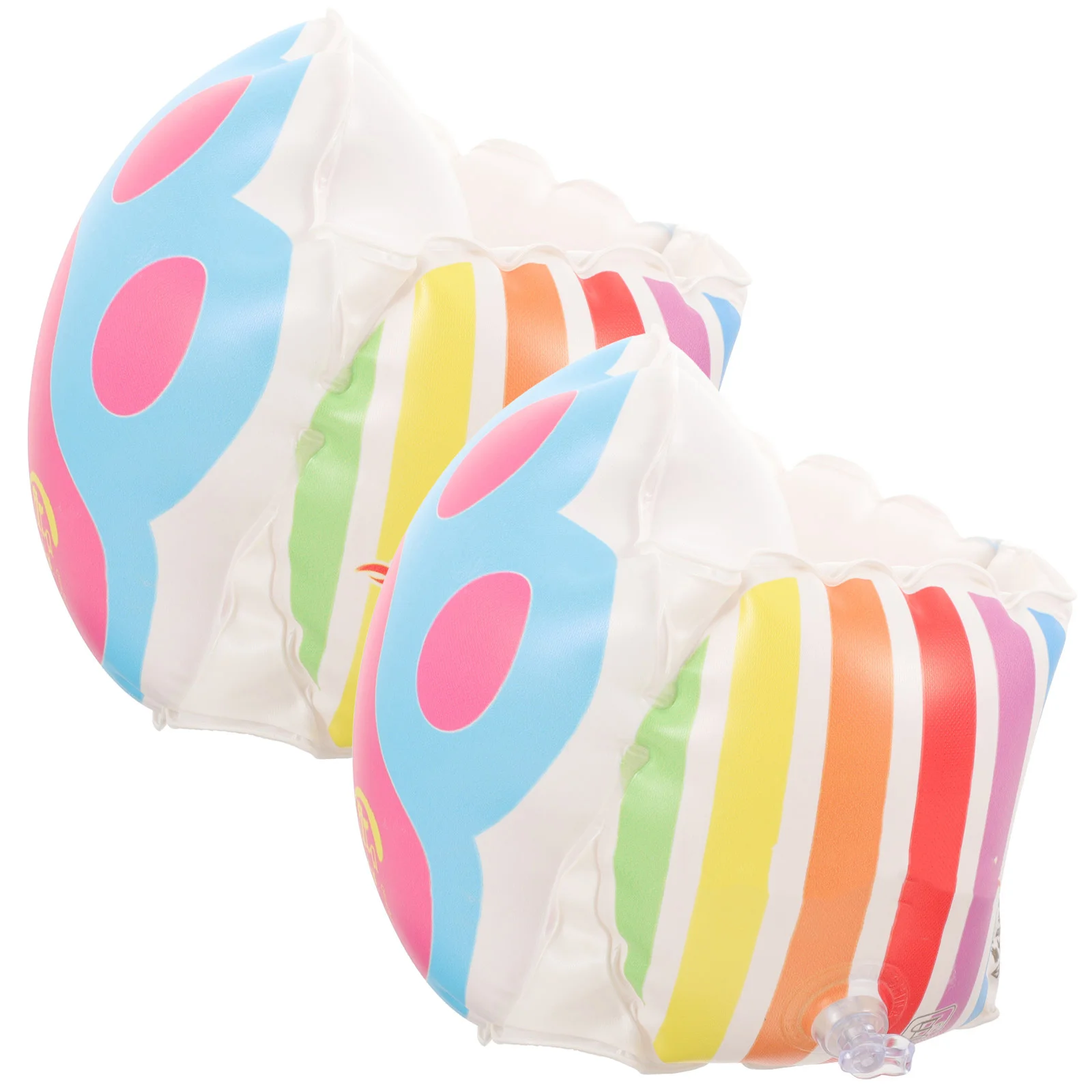 1 par de mangas de braço flutuantes, braçadeiras infláveis em formato de urso fofo para crianças, suporte de segurança para piscina, jogos aquáticos