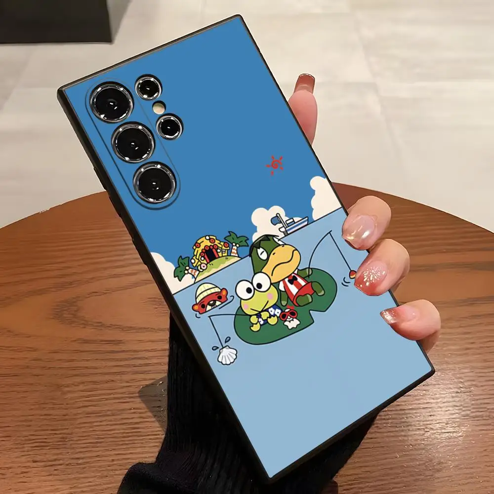 Cute K-Kero Keroppi Phone Case For S23 Samsung S25 S24 Ultra S22 S20 Fe S21 Plus Galaxy A54 A34 A24 A53 A14 Cover