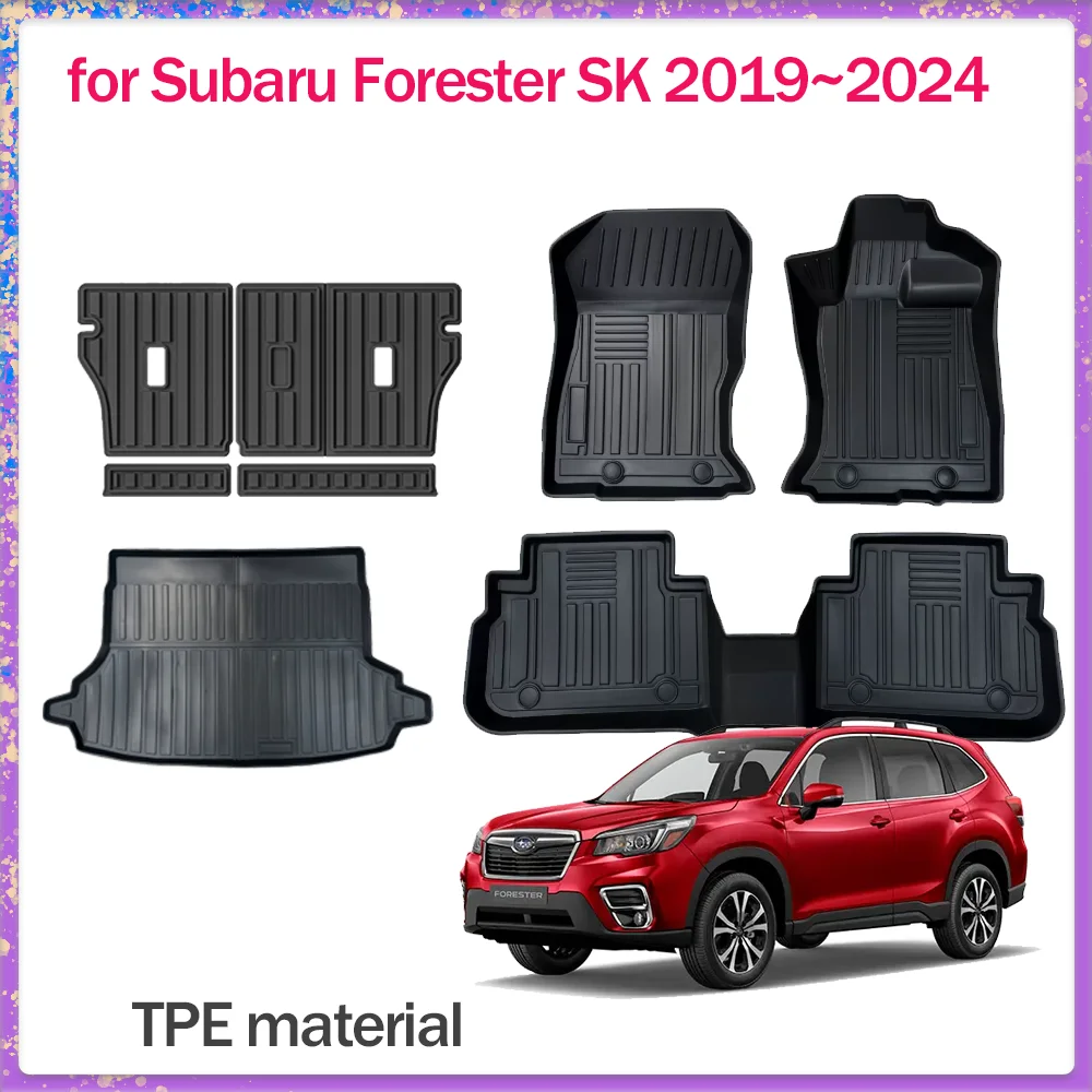 

Car Floor Mat for Subaru Forester SK 2019~2024 2020 TPE Foot Interior Liner Waterproof Seats Trunk Pad Carpet Custom Accessories