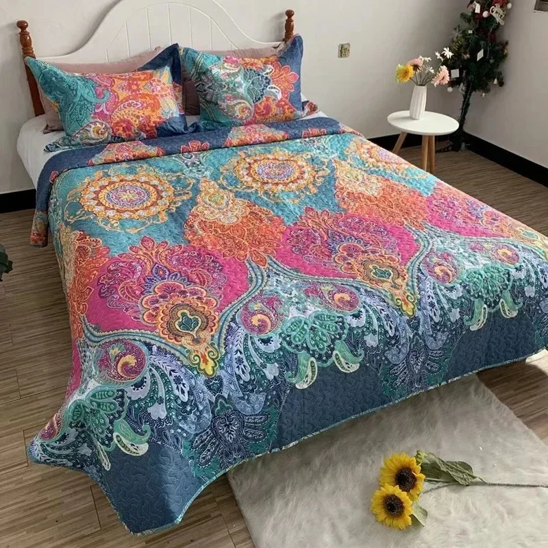 Retro Patterns Summer Thin Quilt Comforter Soft Air Conditioning Twin Queen Coverlet  bedspread покрывало copriletto