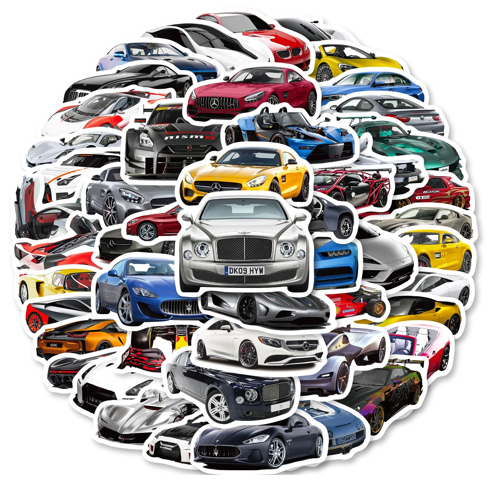 10/30/50PCS Retrofit Racing Sports Car Cartoon Stickers DIY Laptop Luggage Skateboard Graffiti Decals Sticker