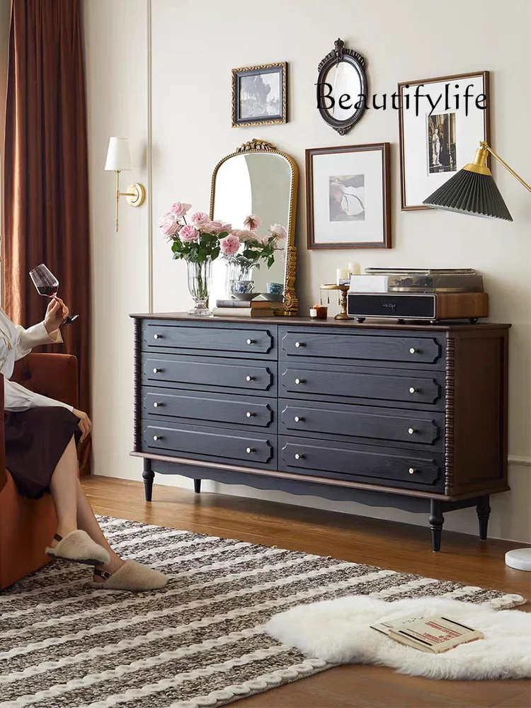 

Antique Style Retro Solid Wood Chest of Drawer Living Room Entrance French Dining Side Locker