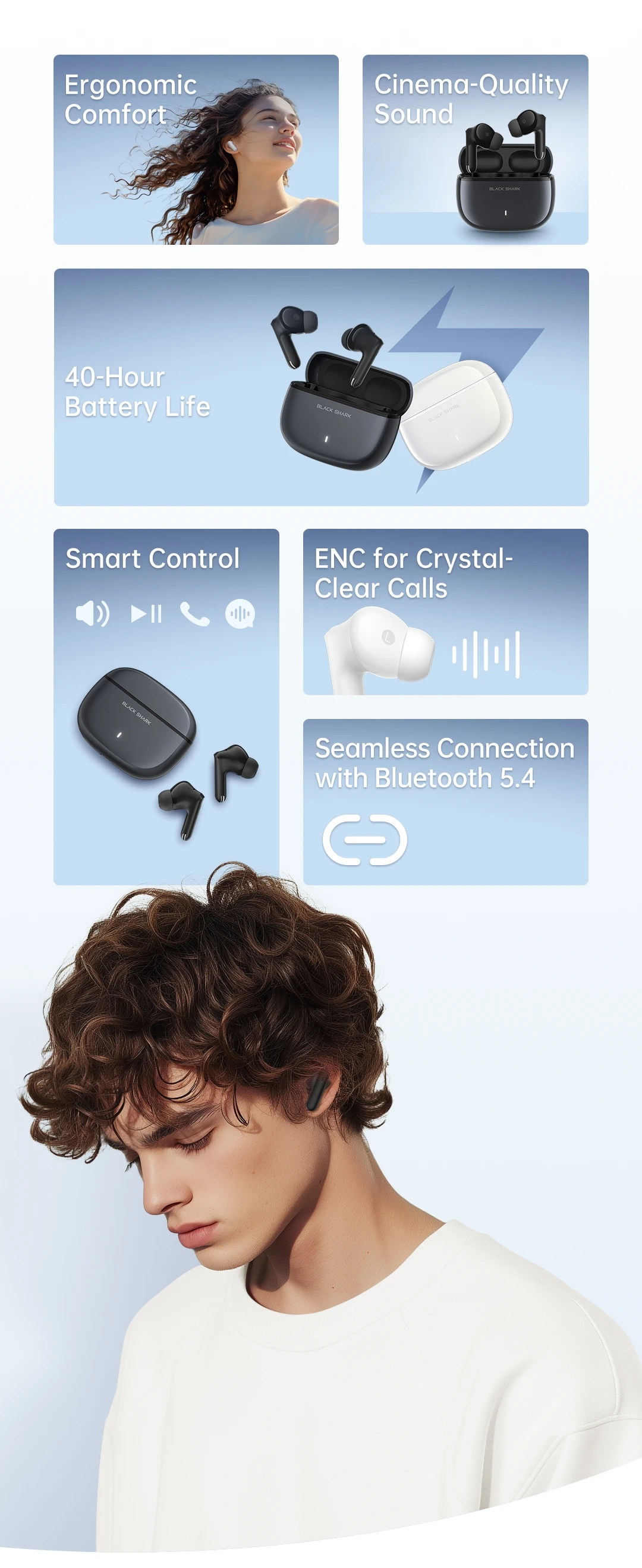 Black Shark T23 Bluetooth 5.4 In Earbuds