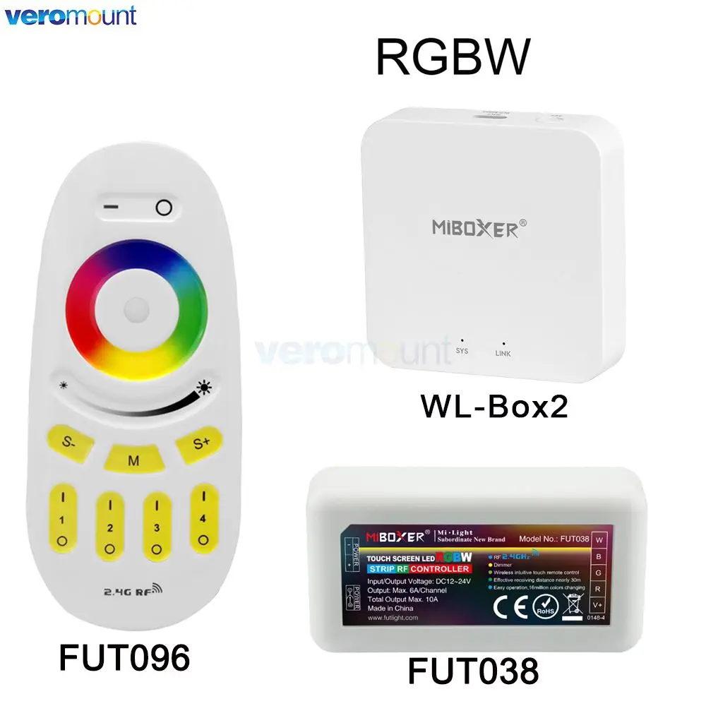 Imagem -01 - Miboxer-wireless Led Strip Light Controller Wi-fi App Controle de Voz 4-zona Remoto Fut096 dc 1224v Rgb Fut038 10a 2.4g Fut096 miboxer wireless led strip light controller wi fi app controle de voz 4 zona remoto fut096 dc 1224v rgb fut038 10a 24g fut096 01