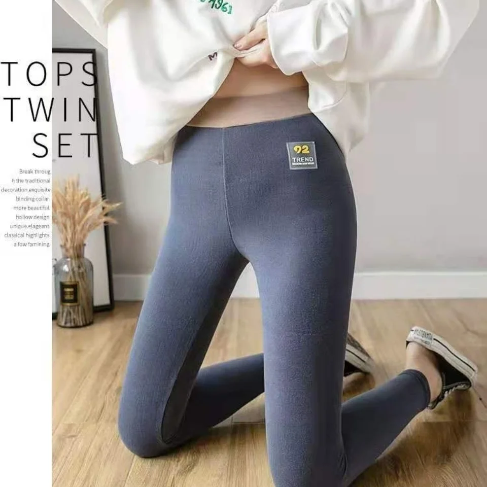 Autumn winter invisible zipper open crotch plush leggings Plus Size warm high waist cotton sexy trousers pants