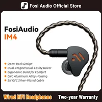 Fosi Audio IM4 auriculares con cable de alta fidelidad controladores dinámicos con espalda abierta auriculares IEM para monitoreo de música auriculares para juegos