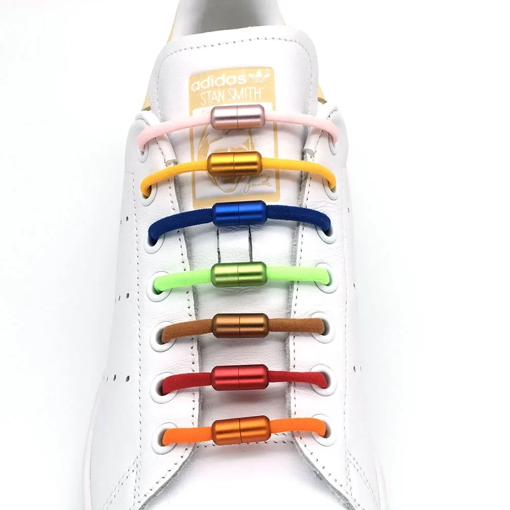 Elastic Shoe Laces Semicircle No Tie Shoelaces for Kids and Adult Shoelace for Sneakers Quick Lazy Laces Colorful Capsule Buckle