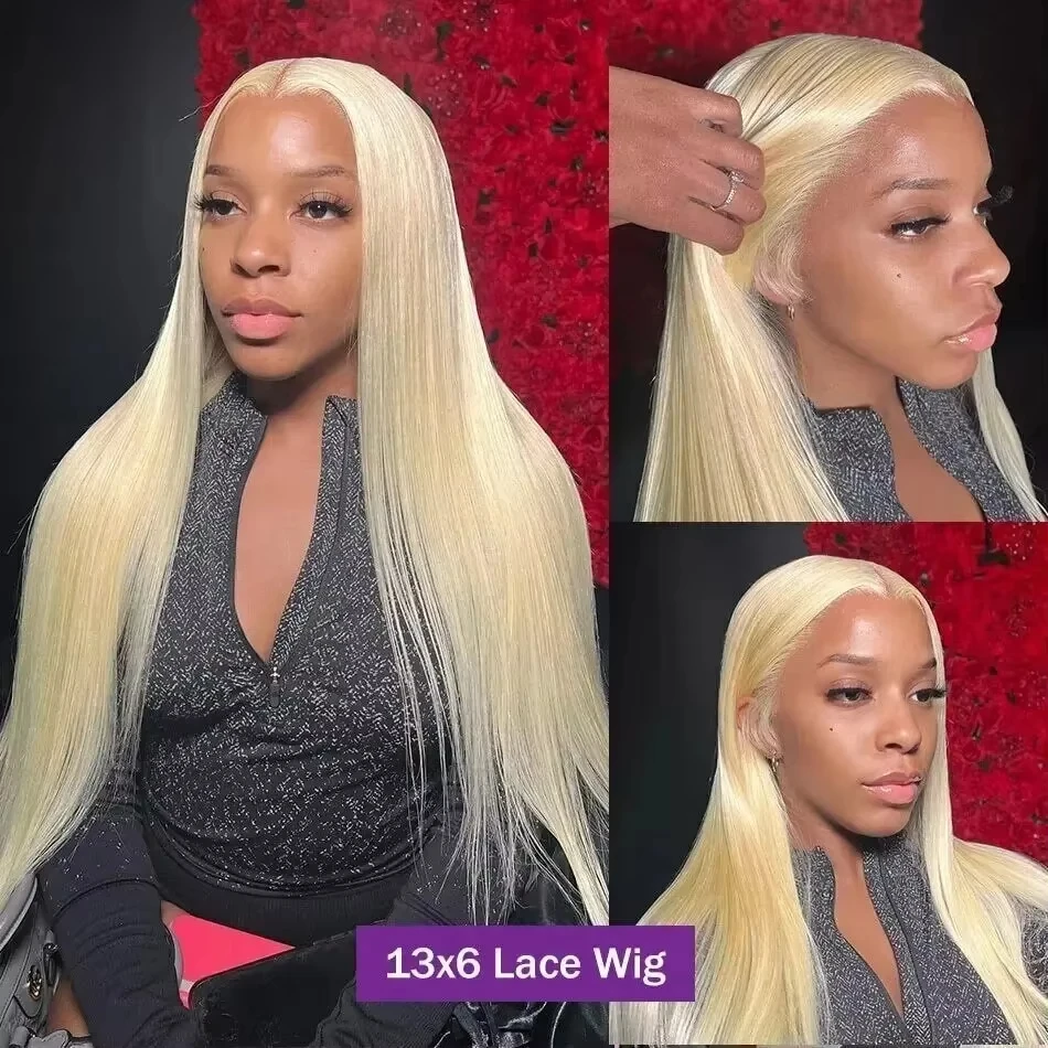 Wowear 13x6 Hd Transparent 613 Blonde Lace Frontal Human Hair Wigs 13x4 30 Inch Brazilian Straight Lace Front Human Hair Wigs image 4