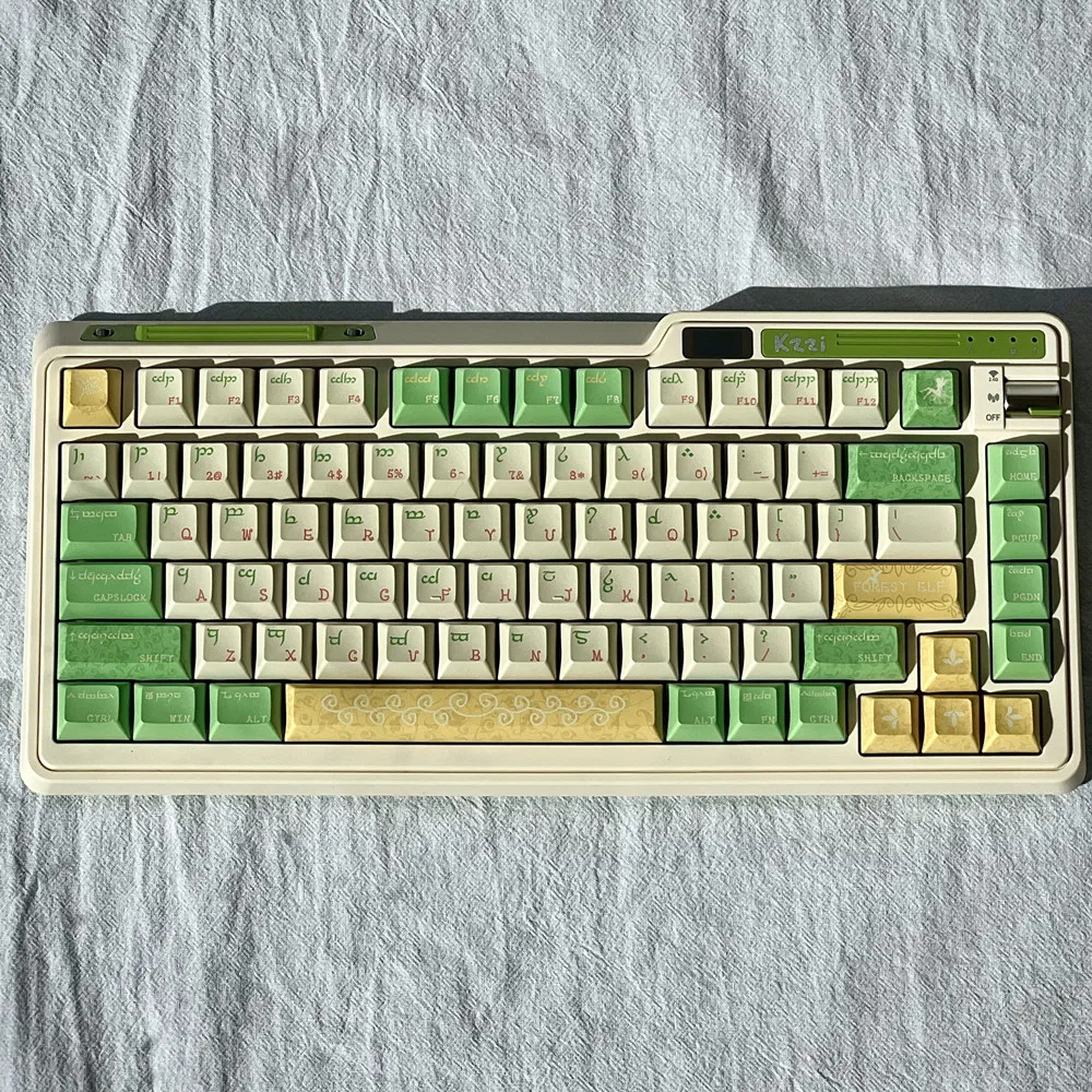 Keycap personalizado Hada del bosque 140 teclas leche verde KCA perfil PBT tinte sublimación ISO Enter ANSI para teclado mecánico MX Switch