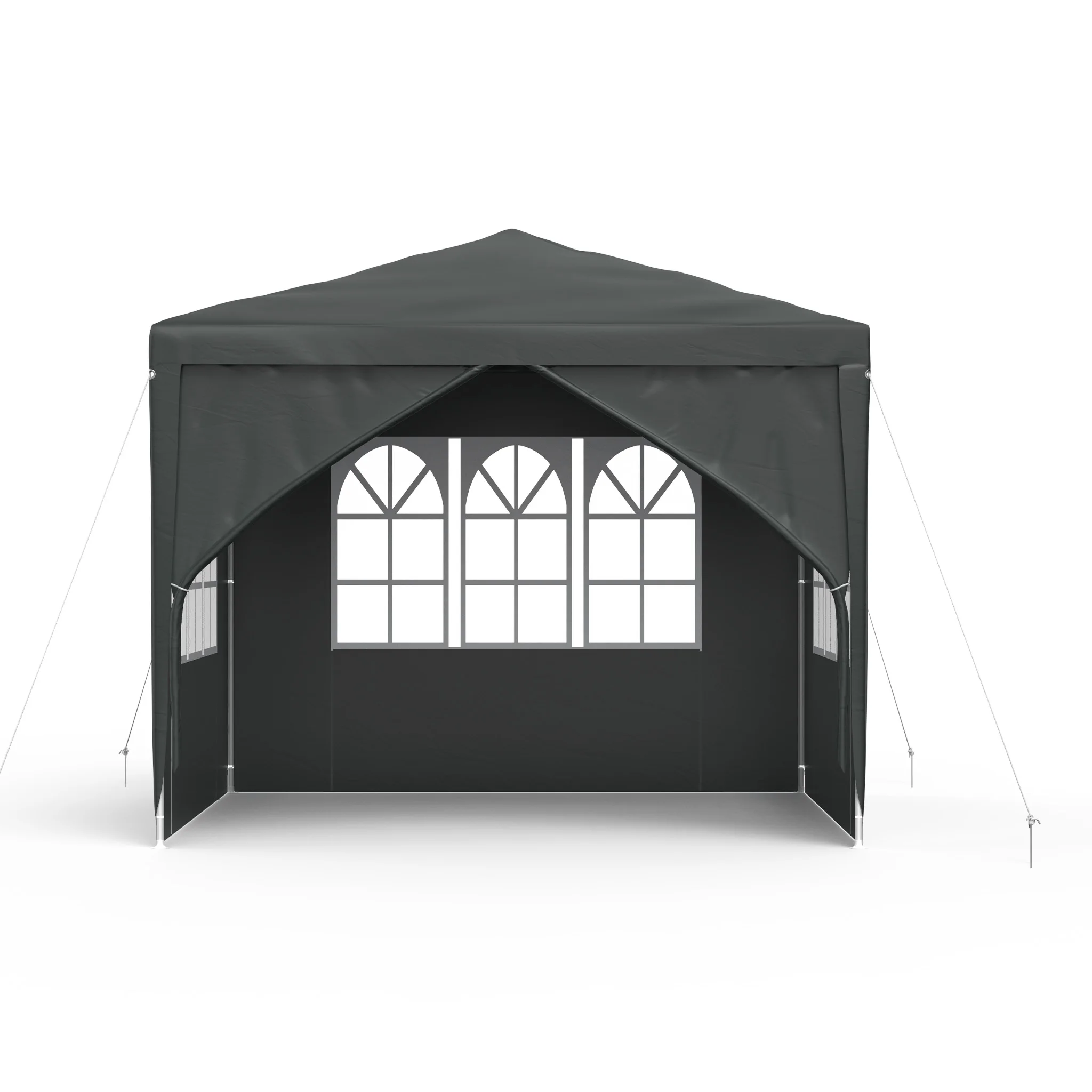 Tuinpaviljoen met 4 zijwanden, UV-bestendig stalen frame partytent voor tuin, terras, bruiloft, kamperen & buitenevenementen